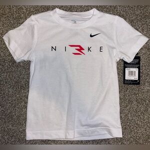 Nike Kids White and Red Logo T-Shirt